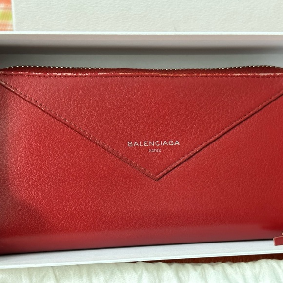 Balenciaga Red Long Zipped Wallet Soft Leather - Picture 16 of 16